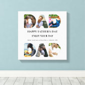 Creëer je eigen Happy vaders dag 6 fotocollage Canvas Afdruk (Insitu (Houten vloer))