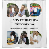 Creëer je eigen Happy vaders dag 6 fotocollage Douchegordijn (Voorkant)