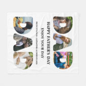 Creëer je eigen Happy vaders dag 6 fotocollage Fleece Deken (Voorkant (Horizontaal))