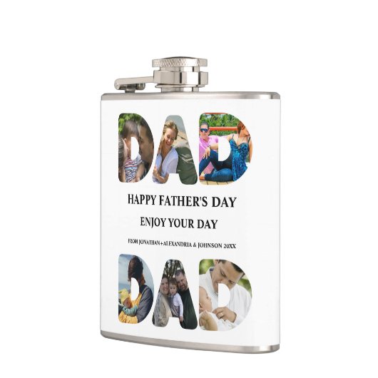 Creëer je eigen Happy vaders dag 6 fotocollage Heupfles (Links)