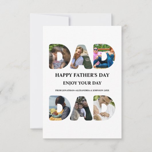 Creëer je eigen Happy vaders dag 6 fotocollage Kaart (Voorkant)