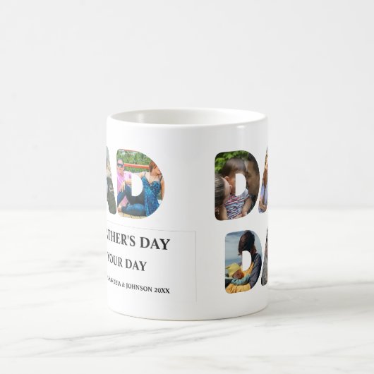 Creëer je eigen Happy vaders dag 6 fotocollage Koffiemok (Center)