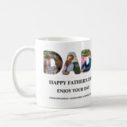 Creëer je eigen Happy vaders dag 6 fotocollage Koffiemok (Links)