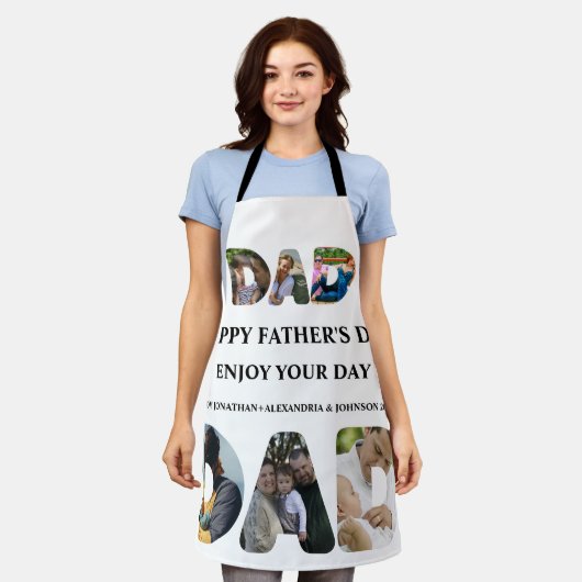 Creëer je eigen Happy vaders dag 6 fotocollage Schort (Gedragen)
