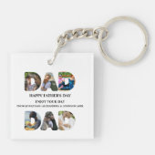 Creëer je eigen Happy vaders dag 6 fotocollage Sleutelhanger (Achterkant)