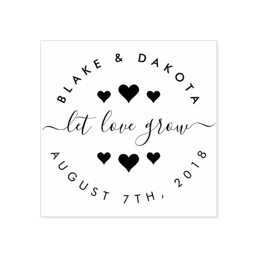 Creëer Je eigen harten laten liefde groeien trouwd Rubberstempel (Afrduk)