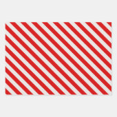 Creëer Je eigen Heavy Polyester streep rood/wit Inpakpapier Vel (Voorkant)