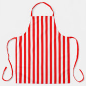 Creëer Je eigen Heavy Polyester streep rood/wit Schort (Voorkant)