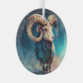 Creëer Je eigen hemellichaam Ram Zodiac Glas Ornament (Voorkant Rechts)
