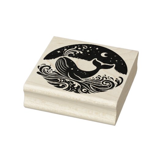 Creëer Je Eigen Hemelse Bultrugwalvisgolven Rubberstempel (Stempel)