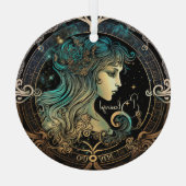 Creëer Je eigen hemelse Maagd Zodiac Glas Ornament (Achterkant)
