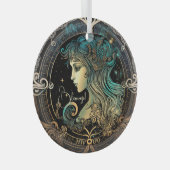 Creëer Je eigen hemelse Maagd Zodiac Glas Ornament (Voorkant Rechts)