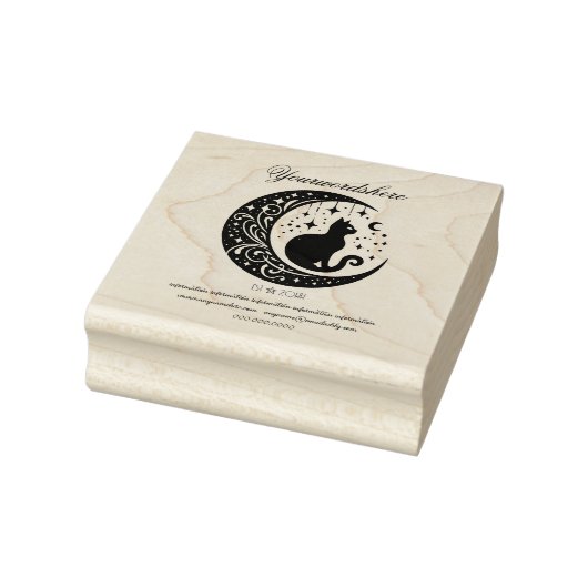 Creëer Je Eigen Hemelse Maanmagie Zwarte Kat Rubberstempel (Stempel)