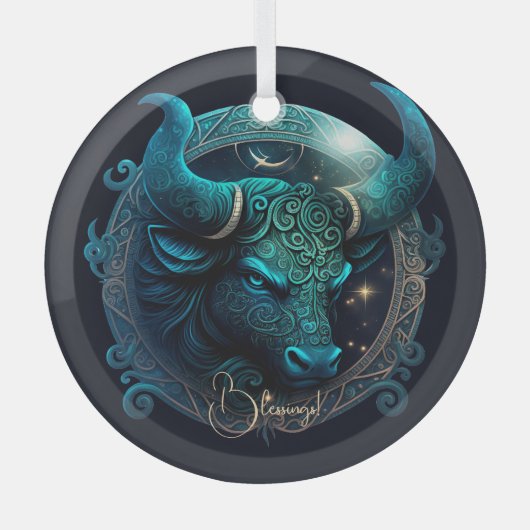 Creëer Je eigen hemelse taurus zodiac Glas Ornament (Voorkant)
