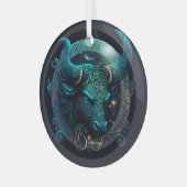 Creëer Je eigen hemelse taurus zodiac Glas Ornament (Voorkant links)
