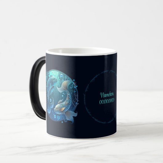 Creëer Je eigen hemelse Vissen Zodiac Magische Mok (Voorkant links)