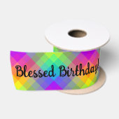 Creëer je eigen hete regenboog gingham satijnen lint (Spoel)