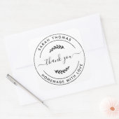 Creëer Je eigen homemade met liefde Dank je Vierkante Sticker (Envelop)