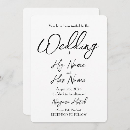 Creëer Je eigen huwelijk Kaart (Voorkant / Achterkant)