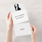 Creëer je eigen huwelijk RSVP White All In One Uitnodiging (Afscheurbaar)