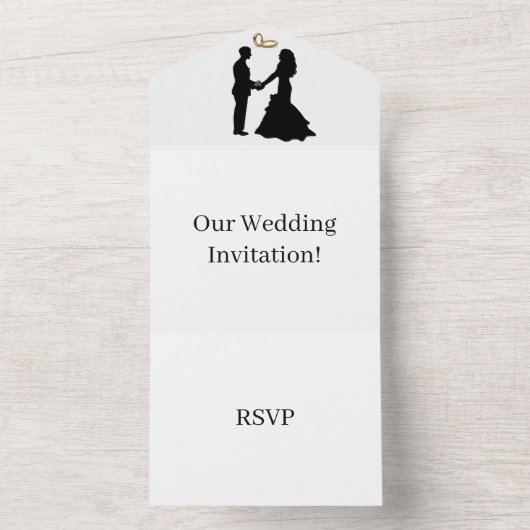 Creëer je eigen huwelijk RSVP White All In One Uitnodiging (Binnen)