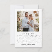 Creëer je eigen huwelijksfoto bedankkaart (Achterkant)