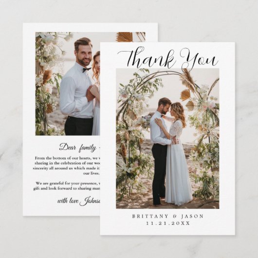 Creëer je eigen huwelijksfoto bedankkaart (Voorkant / Achterkant)
