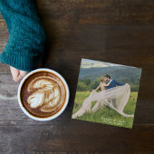 Creëer Je eigen huwelijksfoto op Elegant Glazen Onderzetter