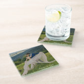 Creëer Je eigen huwelijksfoto op Elegant Glazen Onderzetter (Schuin)