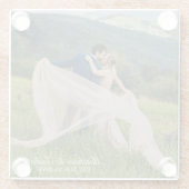 Creëer Je eigen huwelijksfoto op Elegant Glazen Onderzetter (Achterkant)