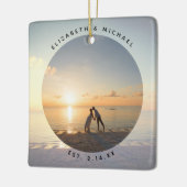 Creëer Je eigen huwelijksfoto op maat Keramisch Ornament (Links)