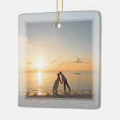 Creëer Je eigen huwelijksfoto op maat Keramisch Ornament (Links)