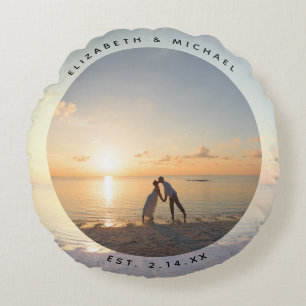 Creëer Je eigen huwelijksfoto op maat Rond Kussen