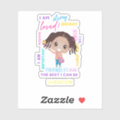 Creëer je eigen IK BEN - Positieve meisjesbevestig Sticker (Vel)