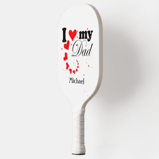 Creëer je eigen Ik hou van mijn vader Pickleball Paddle (Links)