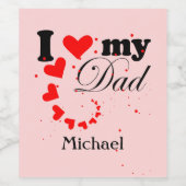 Creëer je eigen Ik hou van mijn vader Wijn Etiket (Enkel label)