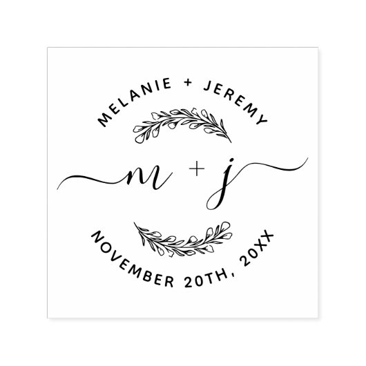 Creëer Je eigen Initialen  bruiloft  Zelfinktende Stempel (Design)