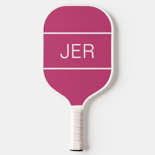 Creëer Je eigen Initialen Tekst Girly Pink Cool Pickleball Paddle (Achterkant)