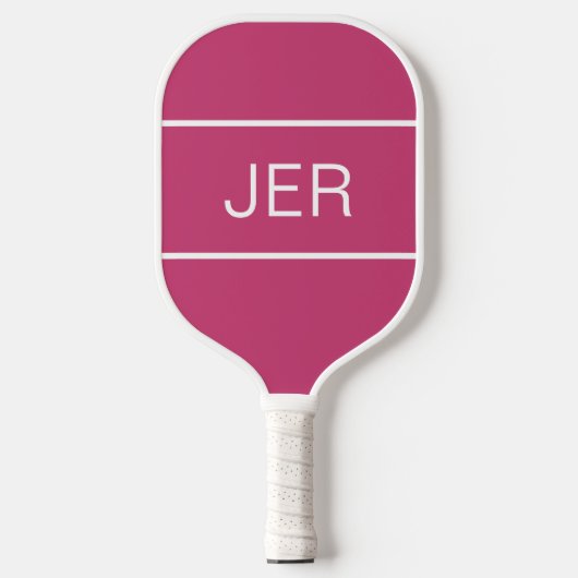 Creëer Je eigen Initialen Tekst Girly Pink Cool Pickleball Paddle (Voorkant)