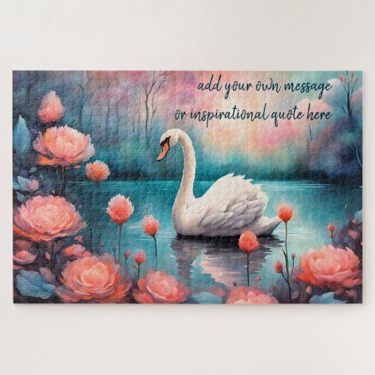creëer je eigen inspirerend boodschap, Swan Legpuzzel (Horizontaal)