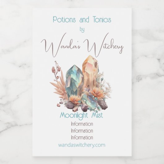 Creëer je eigen iriserende kristallen wijn etiket (Enkel label)