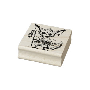 Creëer Je Eigen Jonge Fennec Vos Avonturier Rubberstempel