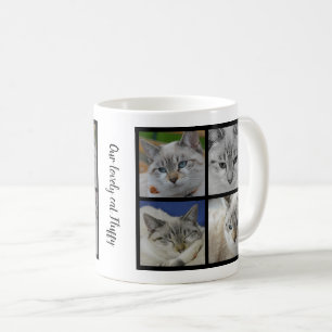 Creëer je eigen kattenfotocollage monogram koffiemok