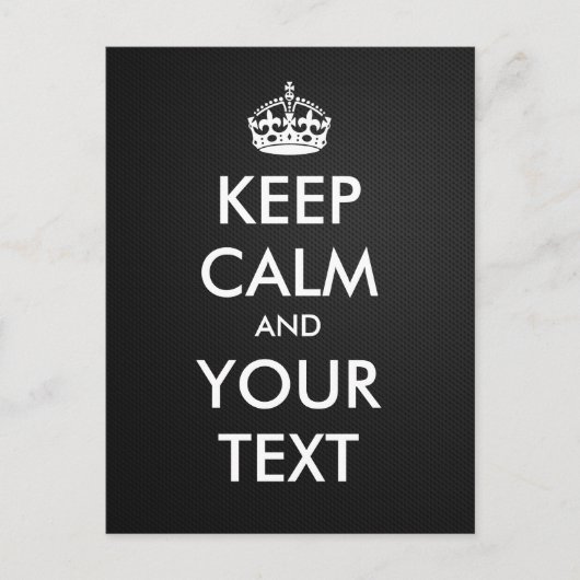 Creëer je eigen "Keep Calm and Carry On" (metal 1) Briefkaart (Voorkant)