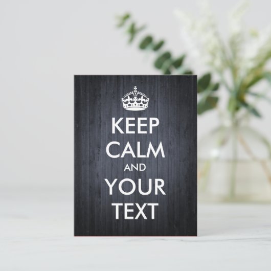 Creëer je eigen "Keep Calm & Carry On" (donker hou Briefkaart (Staand voorkant)
