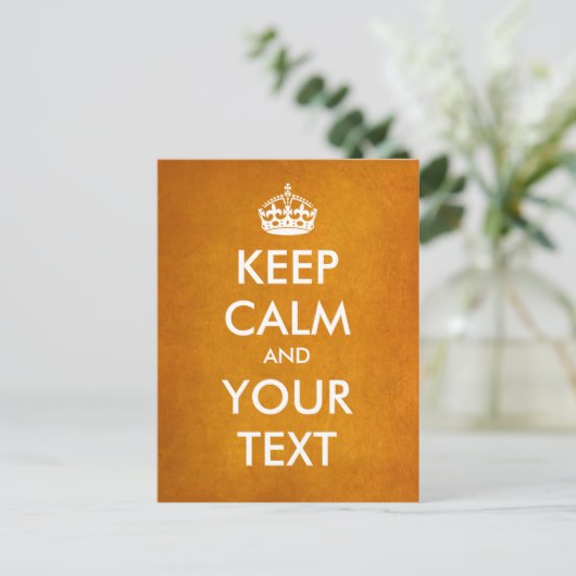 Creëer je eigen "Keep Calm & Carry On" (gouden fol Briefkaart (Staand voorkant)