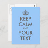 Creëer je eigen "Keep Calm" (grijze tekst & kroon) Briefkaart (Voorkant / Achterkant)