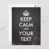 Creëer je eigen "Keep Calm" (grunge zwart) Briefkaart (Voorkant / Achterkant)