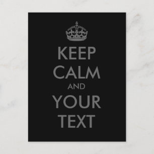 Creëer je eigen "Keep Calm" (zilver en zwart) Briefkaart