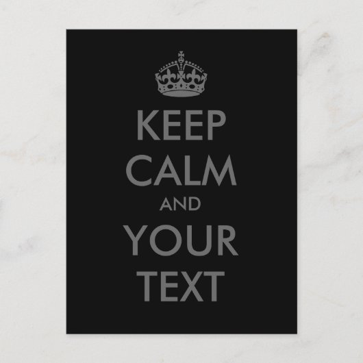 Creëer je eigen "Keep Calm" (zilver en zwart) Briefkaart (Voorkant)